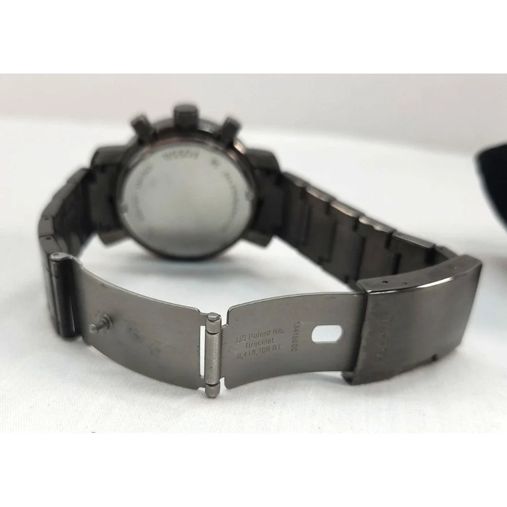 Fossil BQ1701 Rhett Blue Dial Metal Grey Stainless Steel Chronograph Men Watch